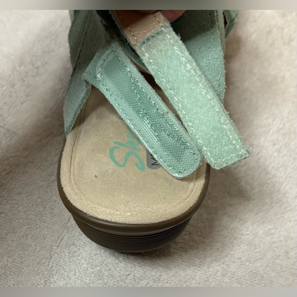 NWOT Skechers Parallel Stylin Wedge Strappy Sandal Mint Suede Size 8.5 - Picture 5 of 9